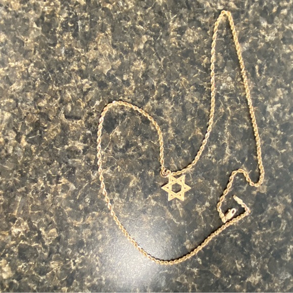 REAL 2mm 10k ROPE GOLD CHAIN 20 INCHES & AND REAL 14k STAR OF DAVID ✡️ STAMPED - Picture 8 of 16